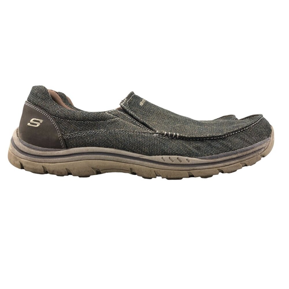 Skechers Men's Size 14 Avillo Relaxed Fit Expected Dark Brown Loafers 64109